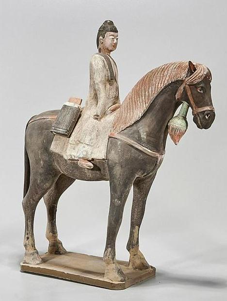 CHINESE POTTERY FIGURE OF A EQUESTRIAN (1 of 3)