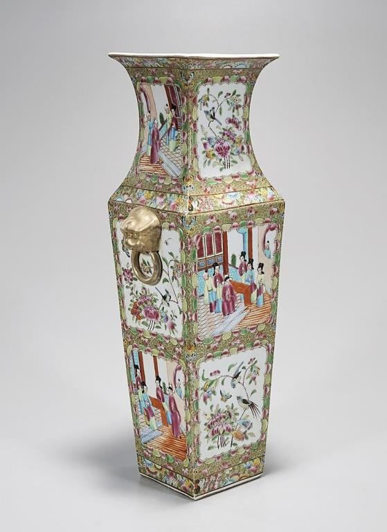 19TH CENTURY CHINESE SQUARE CANTON VASE (1 of 5)
