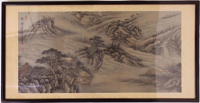 FRAMED CHINESE LANDSCAPE PAINTING (1 of 1)