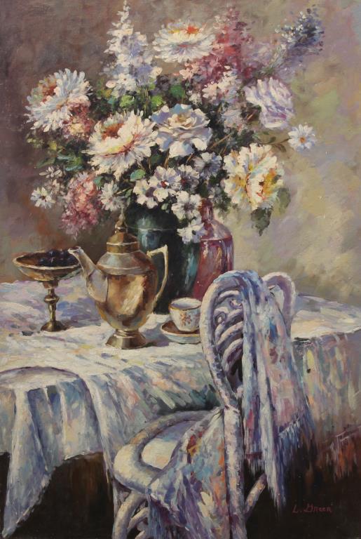 OIL PAINTING ON CANVAS OF A DINING TABLE (1 of 1)