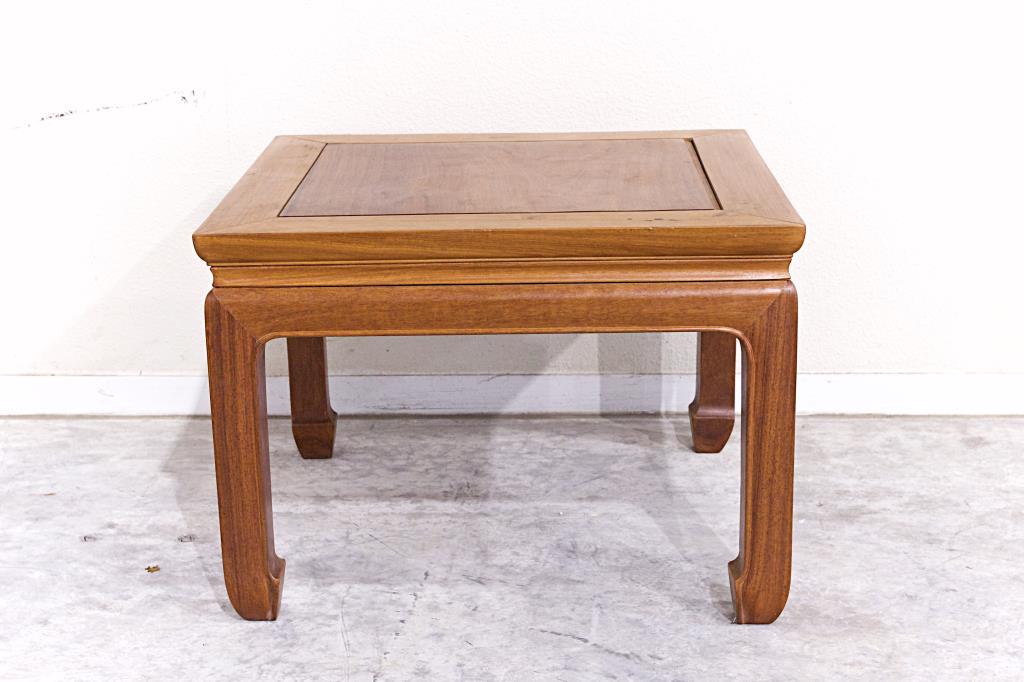 SMALL CHINESE SQUARE HARDWOOD LOW TABLE (1 of 2)