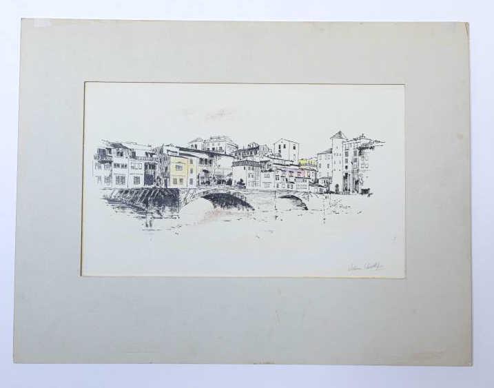 WILLIAM SHOWELL, CANADIAN (1903 - 1984): Depicts a cityscape. Signed on bottom right to read William Showell, dated 64.William Showell (1903 - 1984) was a Canadian painter, known for landscape, portrait and nude paintings.L: 15 in. H: 9 in.