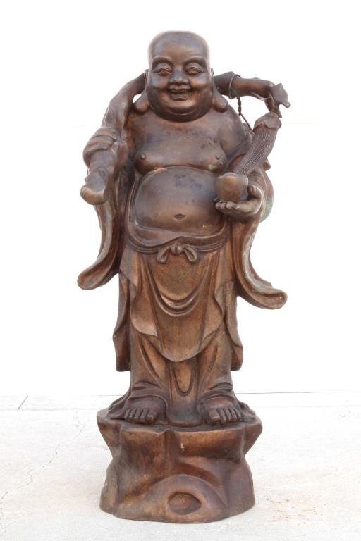 ANTIQUE BRONZE HAPPY BUDDHA (1 of 4)