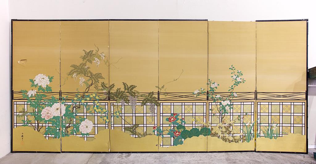 JAPANESE SIX PANEL SCREEN (1 of 3)
