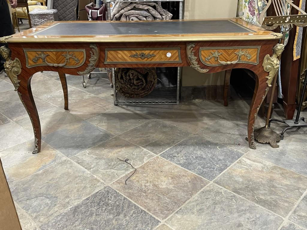 FINE LARGE ORMOLU-MOUNTED WRITING DESK (1 of 4)