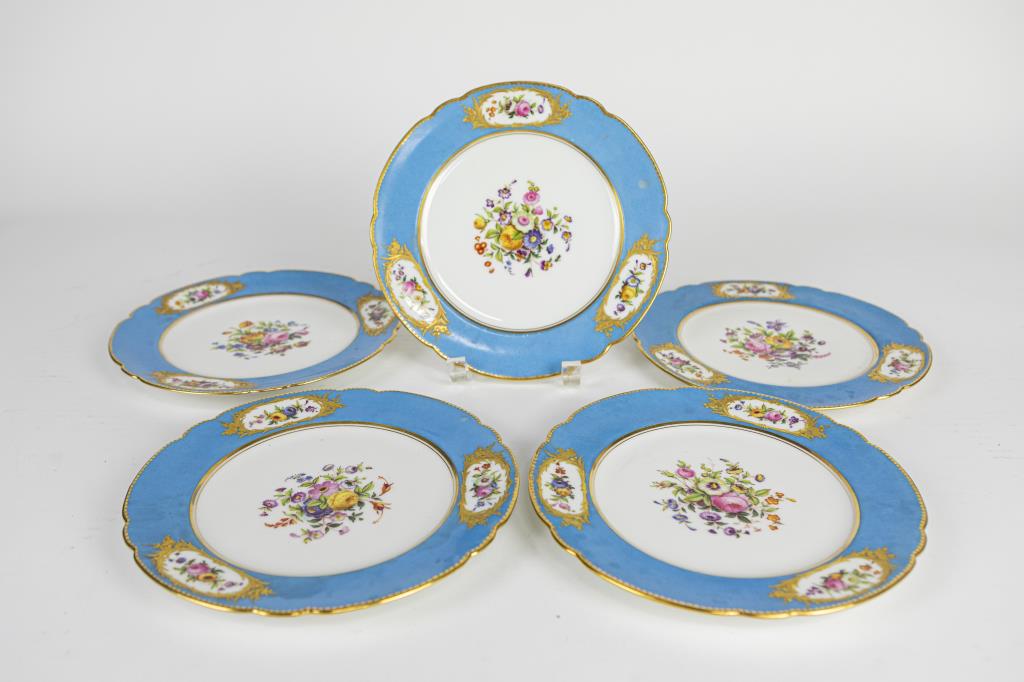 SET OF FIVE SEVRES PORCELAIN PLATES (1 of 6)