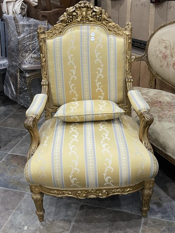 FRENCH GILTWOOD BERGÃˆRE CHAIR (1 of 3)