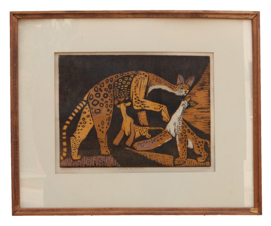 FRAMED SERIGRAPH OF CHEETAHS (1 of 5)
