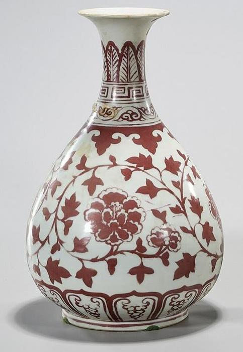 CHINESE RED AND WHITE VASE (1 of 2)