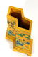 144: CHINESE YELLOW GROUND DOUBLE VASE BRUSHPOT - 4