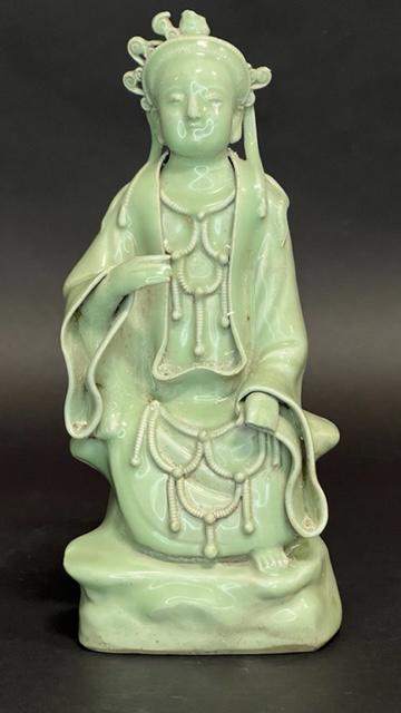 CHINESE CELADON FIGURE, OF A BUDDHA (1 of 5)
