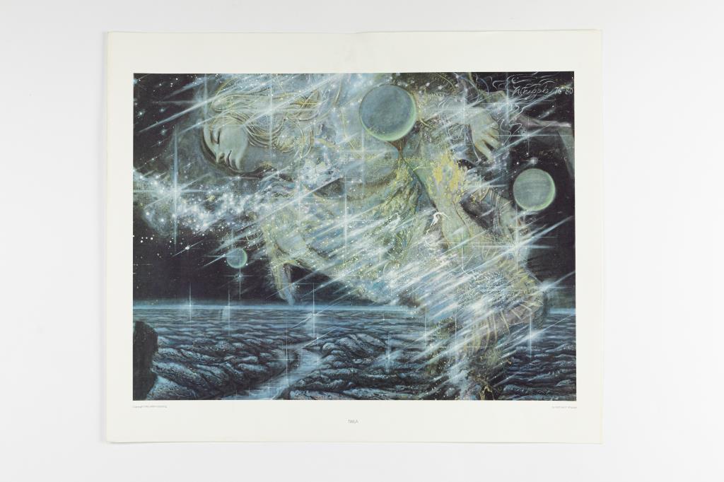 SKY JONES, AMERICAN (1947 - ): Lithography, titled "Twila" Sky Jones was born as Michael Whipple on October 3, 1947 in Salt Lake City, Utah. He graduated from the University of Utah in 1971 with a bachelor degree in art. In 1984, h