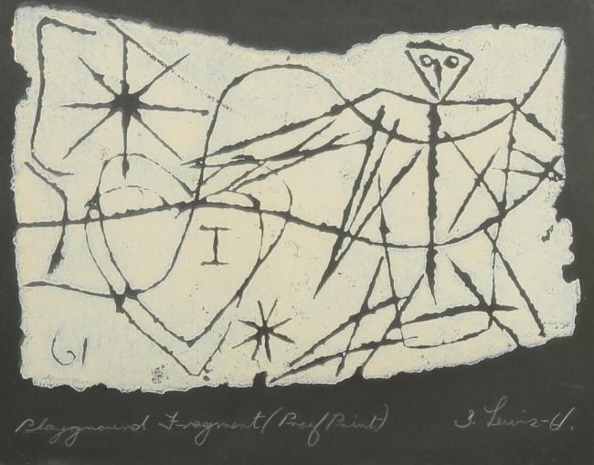 STANLEY LEWIS, CANADIAN (1930-2006): Lithograph, titled "Playground Fragment". Signed on bottom to read S Lewis 61.Stanley Lewis was a Canadian Postwar & Contemporary artist who was born in 1930. Their work was featured in several exhibi