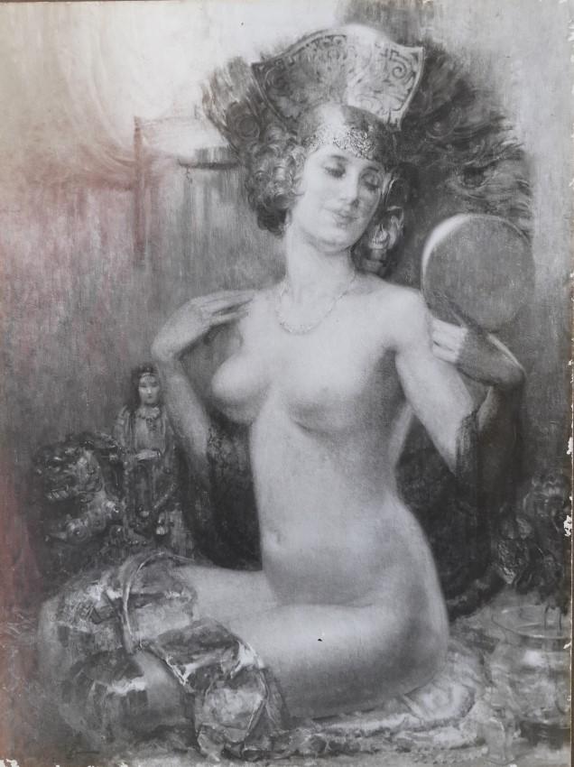 PHOTOGRAPH OF A THEODORE LUKITS' PAINTING: Photograph of the painting of Theodore Lukits H; 14 in. L; 10 1/2 in