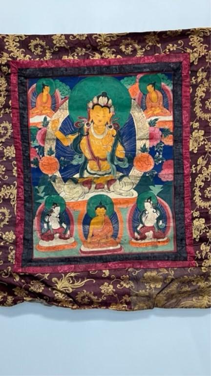 TIBETAN THANGKA: Dimensions: