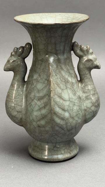 CHINESE CRACKLE VASE OF TWO PHOENIXES (1 of 7)