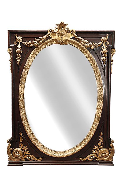 LARGE CARVED GILTWOOD MIRROR (1 of 1)