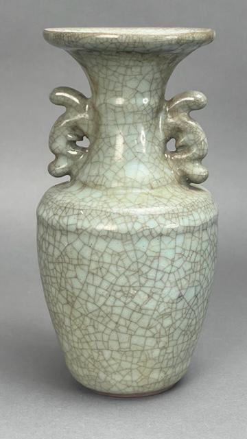 CHINESE CELADON CRACKLEWARE VASE (1 of 6)