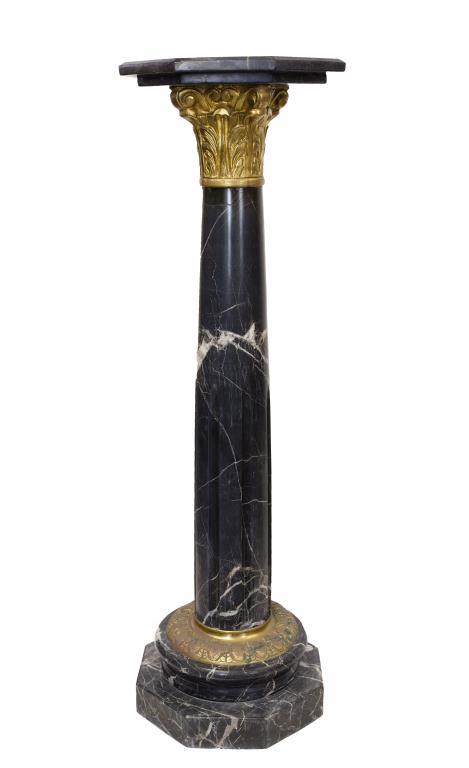 ANTIQUES EUROPEAN BLACK & WHITE MARBLE STAND (1 of 3)