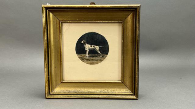 FRENCH ENGRAVING OF A BLACK DOG BY JACQUES REBOUR (1 of 5)