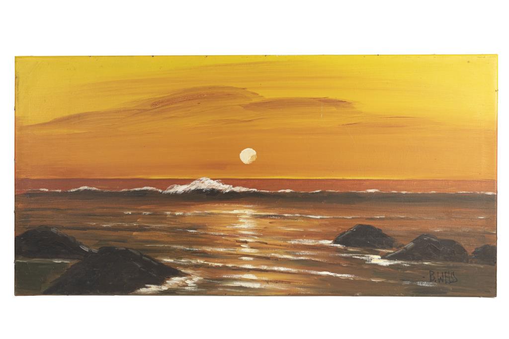 OIL ON CANVAS PAINTING OF A COAST SCENE (1 of 4)