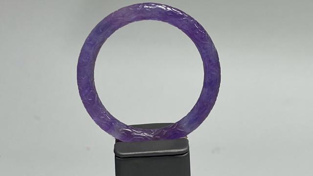 CHINESE LAVENDER JADE BANGLE WITH CERTIFICATE (1 of 7)