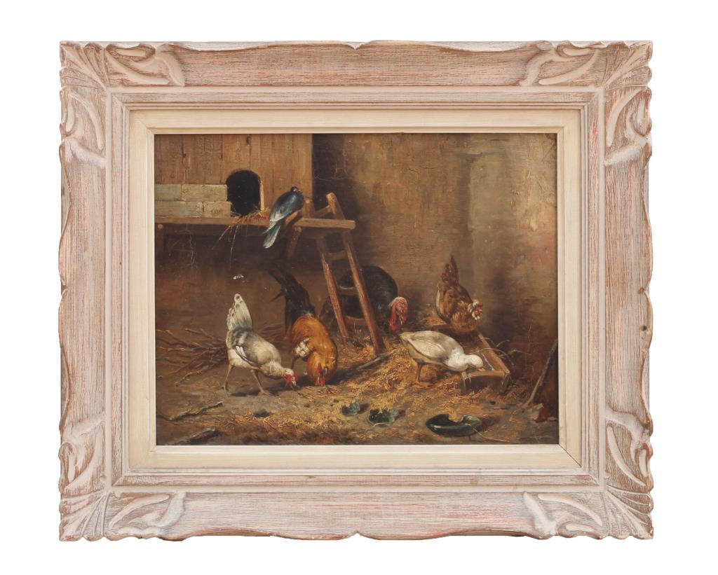 FRAMED OIL ON CANVAS OF A BARN SCENE (1 of 4)