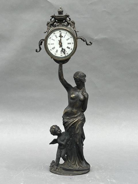 EUROPEAN FIGURAL BRONZE CLOCK (1 of 6)