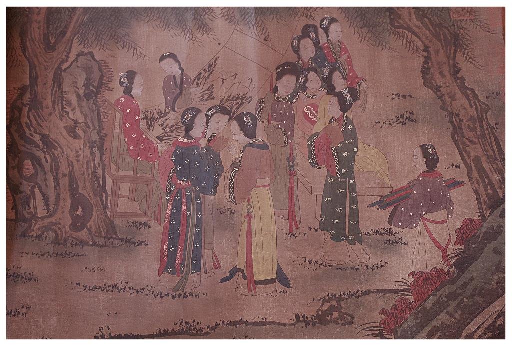 CHINESE SCROLL PAINTING BY LENG MEI, QING DYNASTY: Leng Mei (About 1669-1742), he was a court painter of the Qing Dynasty. Good at drawing portrait, especially beauties. The calligraphy on the beginning of the painting which written by Wang Zuxi. He w