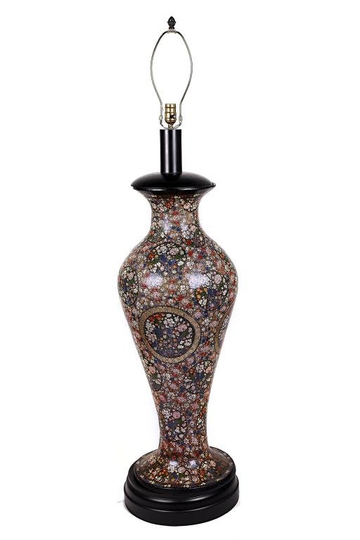 LARGE PAPIER MACHE VASE, ISLAMIC TASTE: H: 36 1/2 in.(92.5cm)