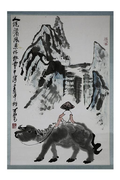 CHINESE SCROLL PAINTING SIGNED LI KERAN: L: 26 1/2 in. (67.5cm) x W: 17 1/2 in. (44.5cm)