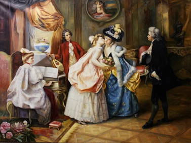 OIL PAINTING ON CANVAS OF A NOBLE FAMILY (1 of 1)