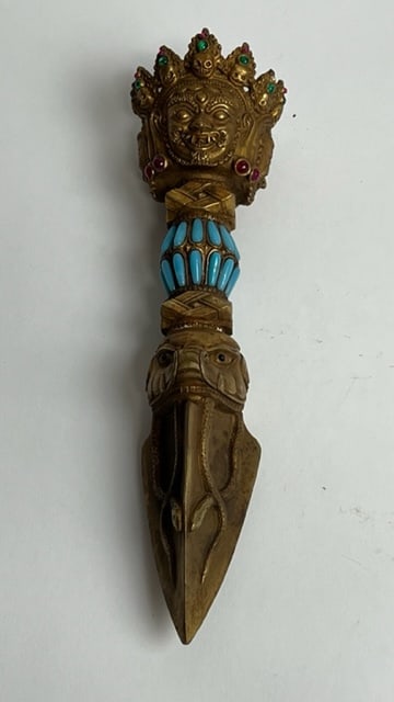 TIBETAN BUDDHISM BRONZE CEREMONIAL DAGGER (1 of 6)