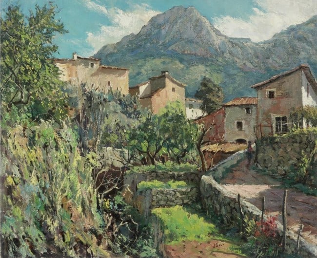 OIL PAINTING POSSIBLY BY JUAN SALA SANTONJA: Possibly by Juan Sala Santonja is a Postwar & Contemporary painter. Juan Sala Santonja's work has been offered at auction multiple times, sold at AAG: Arts & Antiques Group in 2013 H: 21 in. L: 25 1/2