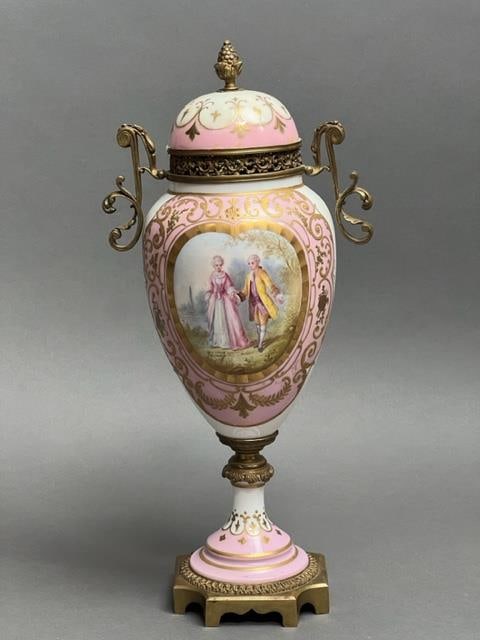 FRENCH SEVRES PORCELAIN LIDDED VASE (1 of 5)