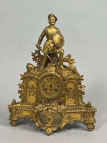 FINE GILT BRONZE MANTEL CLOCK