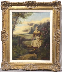 OIL ON CANVAS PAINTING OF A BEAUTY