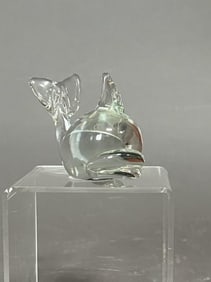 HAND-MADE CONTEMPORARY GLASS ORNAMENT, OF A WHALE