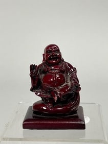 A FIGURAL TABLE DECOR, OF A HAPPY BUDDHA