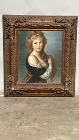 PORTRAIT PAINTING OF A LADY WITH LONG HAIR