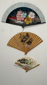 SET OF THREE HAND-HELD FANS