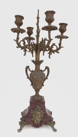 FOUR LIGHT BRONZE CANDLE HOLDER