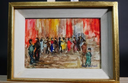 FRAMED PAINTING OF DANCING PEOPLE
