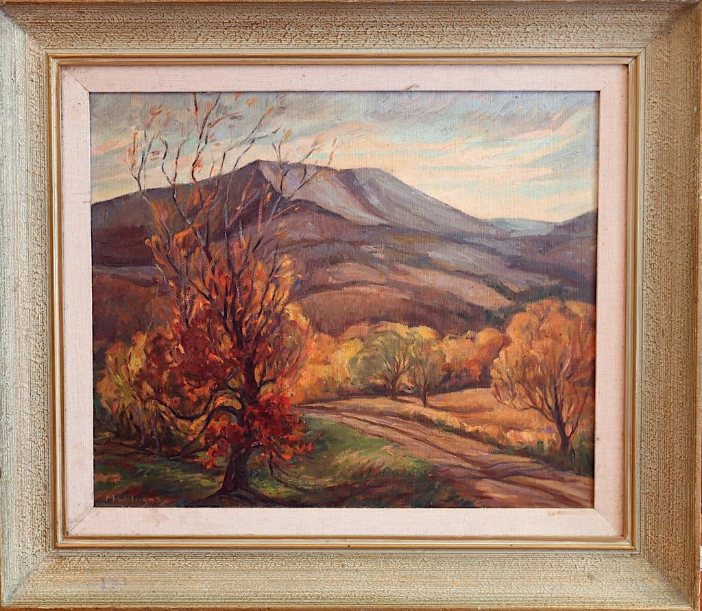 OIL PAINTING ON CANVAS OF A MOUNTAIN VIEW (1 of 2)
