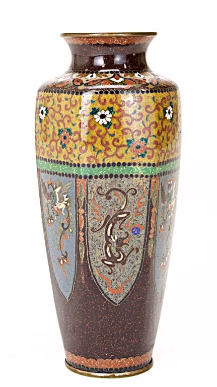 JAPANESE CLOISONNE VASE WITH HEXAGONAL BODY (1 of 1)