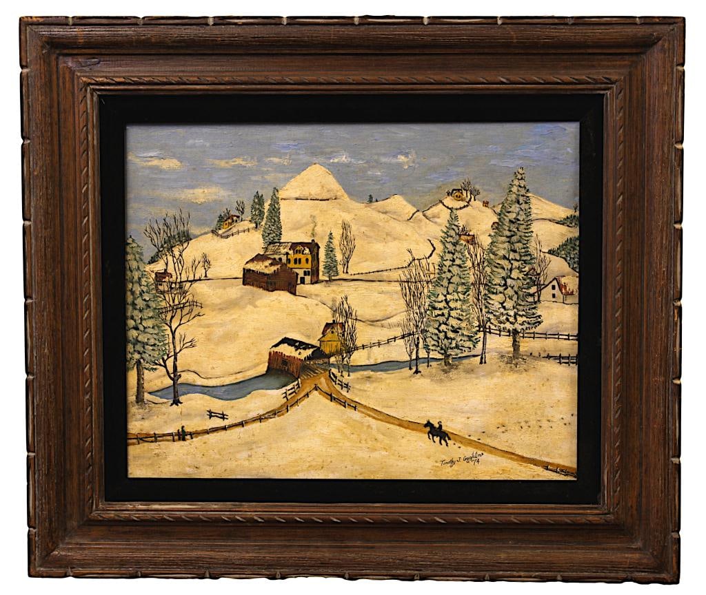 FRAMED LANDSCAPE OIL PAINTING ON CANVAS (1 of 5)