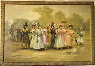 LARGE PRINT OF A GROUP OF LADIES, SIGNED