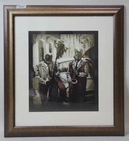 PHOTOGRAPH OF TWO MUSICIANS PLAYING JAZZ MUSIC