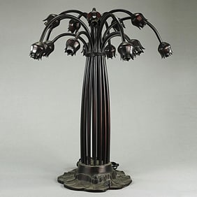 BRONZE ART NOVEAU 15 LIGHT DECORATIVE LAMP