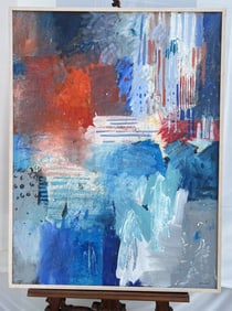 OIL ON CANVAS ABSTRACT PAINTING